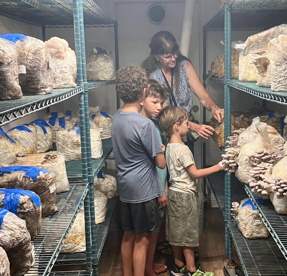 Kids Tour of Farm Fruiting Room