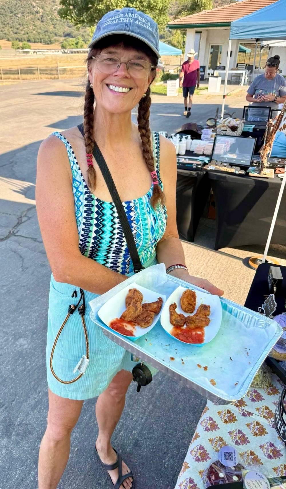 Serving Southwest Lions Mane Fritters at Golden Eagle Farmers Market