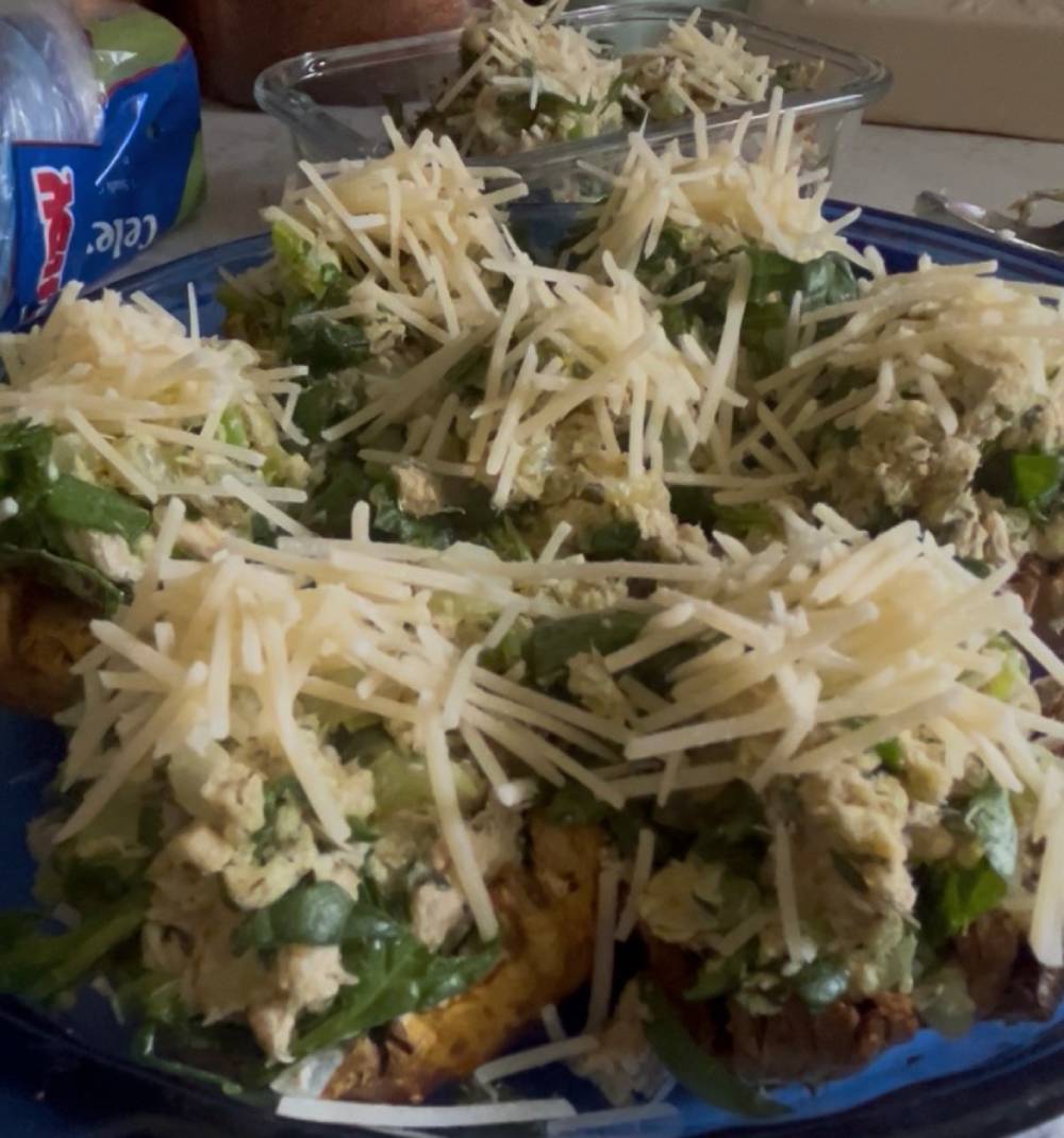 Stuffed Chestnut Mushrooms with Salmon & Goat Cheese and Spinach